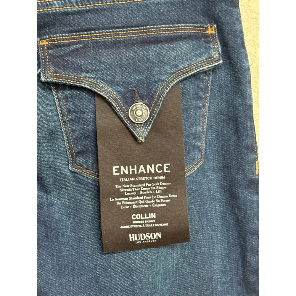 NWT Hudson Collin Midrise Skinny Jeans Obscurity Blue Denim Size 27 WM422DWF